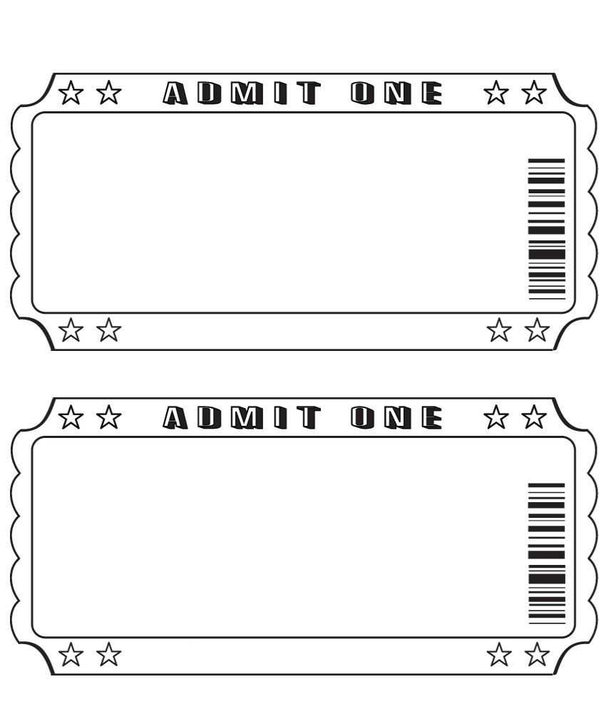 Blank Ticket … | Diy And Crafts | Ticket Template, Printable Intended For Blank Admission Ticket Template