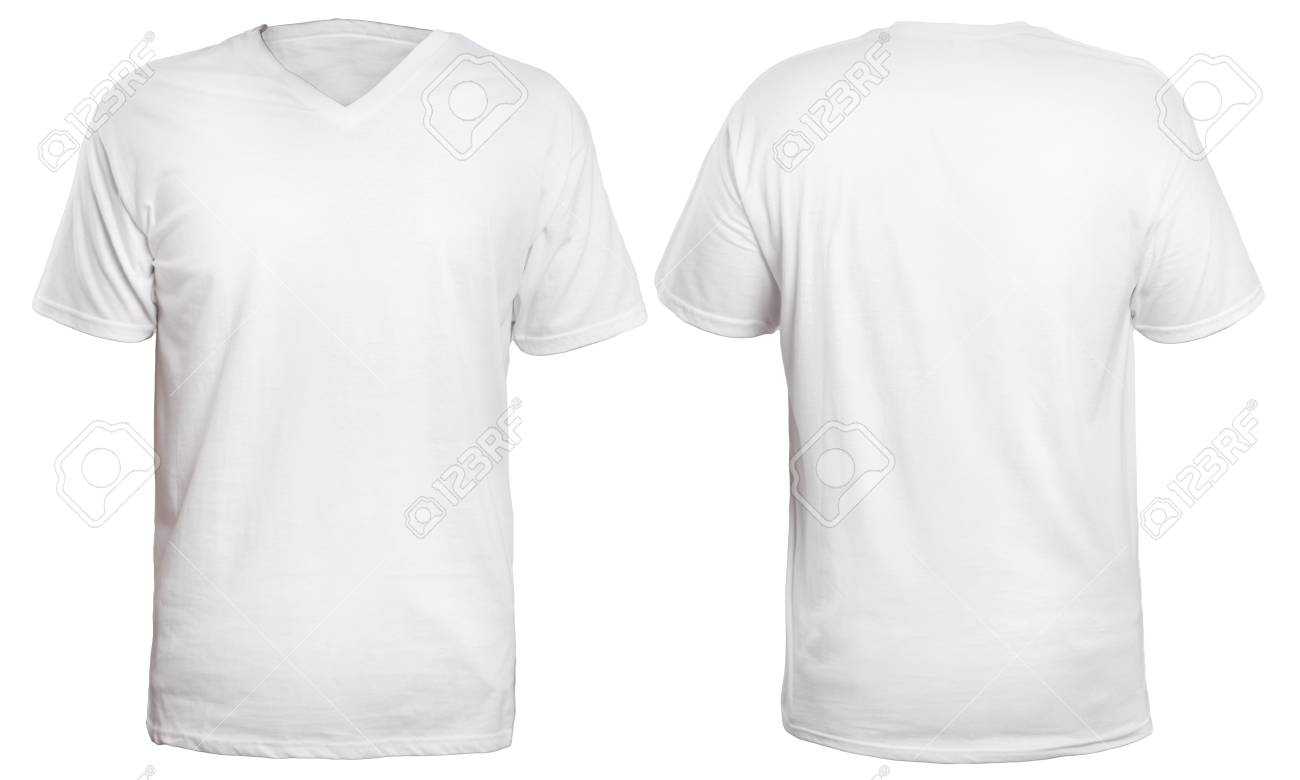 Blank V Neck Shirt Mock Up Template, Front And Back View, Isolated.. Pertaining To Blank V Neck T Shirt Template