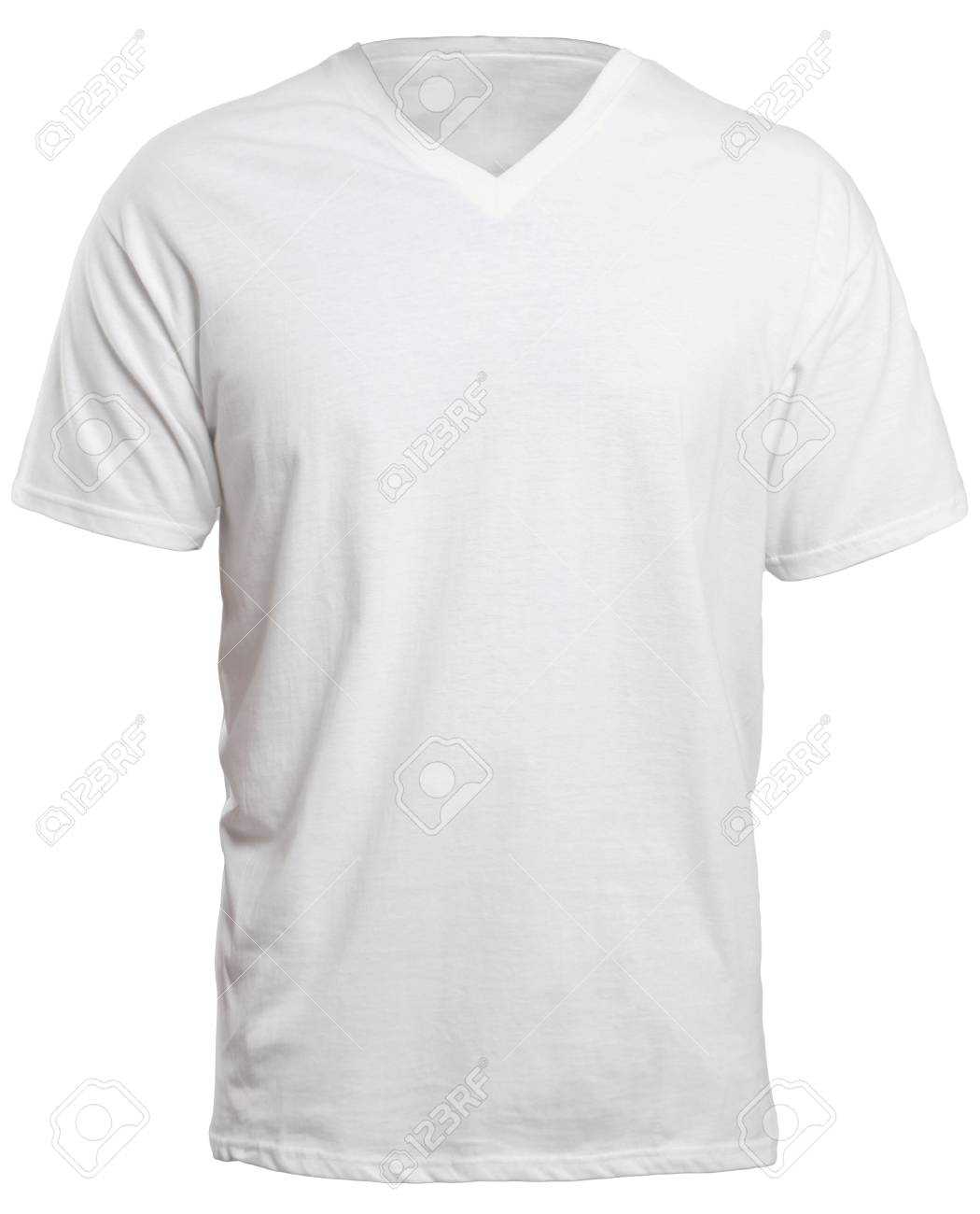 Blank V Neck Shirt Mock Up Template, Front View, Isolated On.. Pertaining To Blank V Neck T Shirt Template