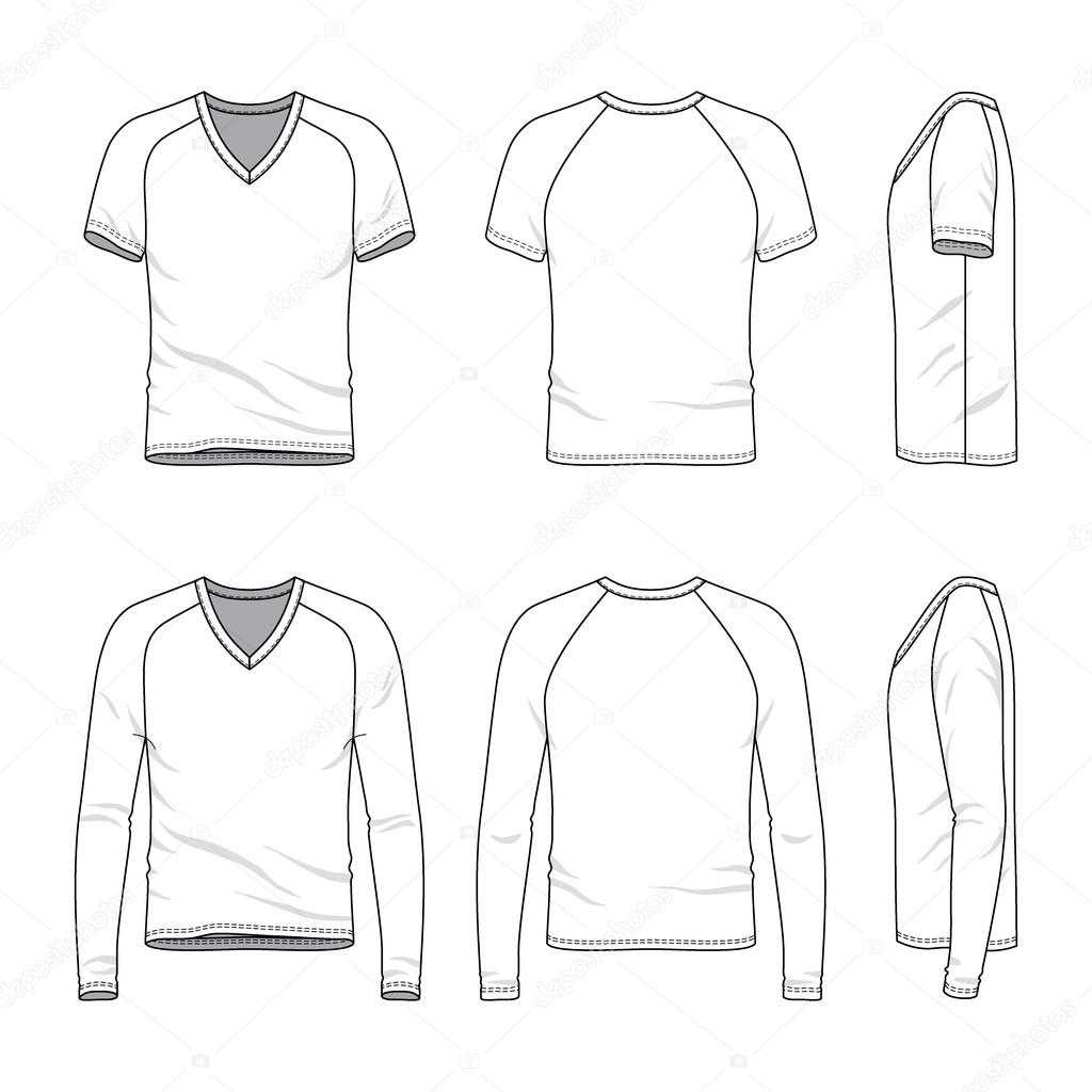 Blank V Neck T Shirt And Tee. — Stock Vector © Aunaauna2012 In Blank V Neck T Shirt Template