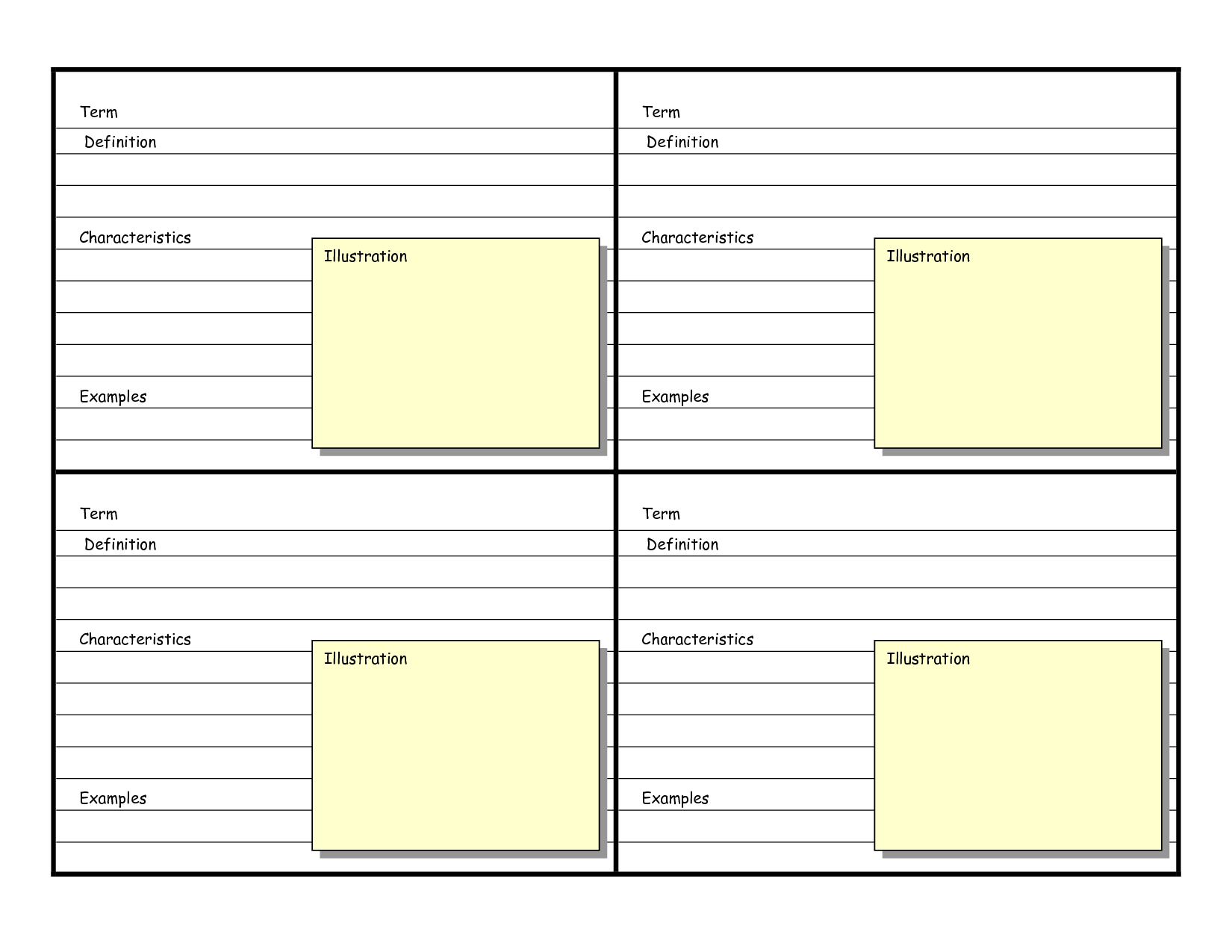 Blank Vocabulary Card Template | Vocabulary Flash Cards Intended For Flashcard Template Word