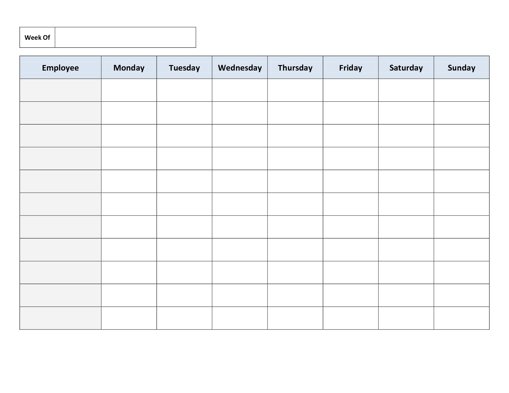Blank Weekly Work Schedule Template | Schedule | Class With Blank Monthly Work Schedule Template