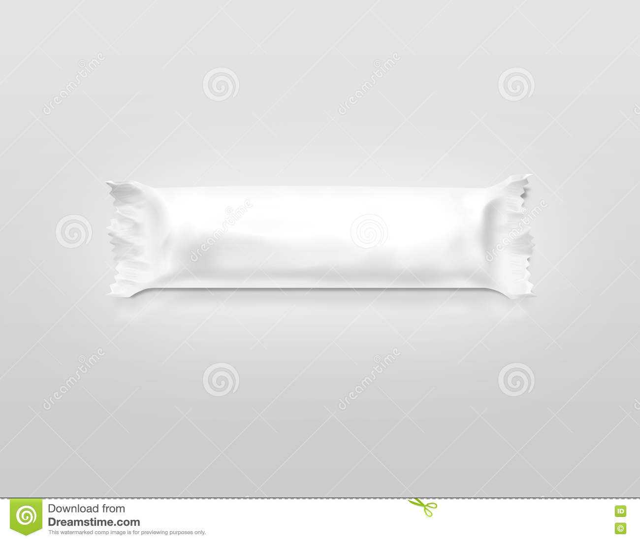 Blank White Candy Bar Plastic Wrap Mockup . Stock Photo Throughout Blank Candy Bar Wrapper Template