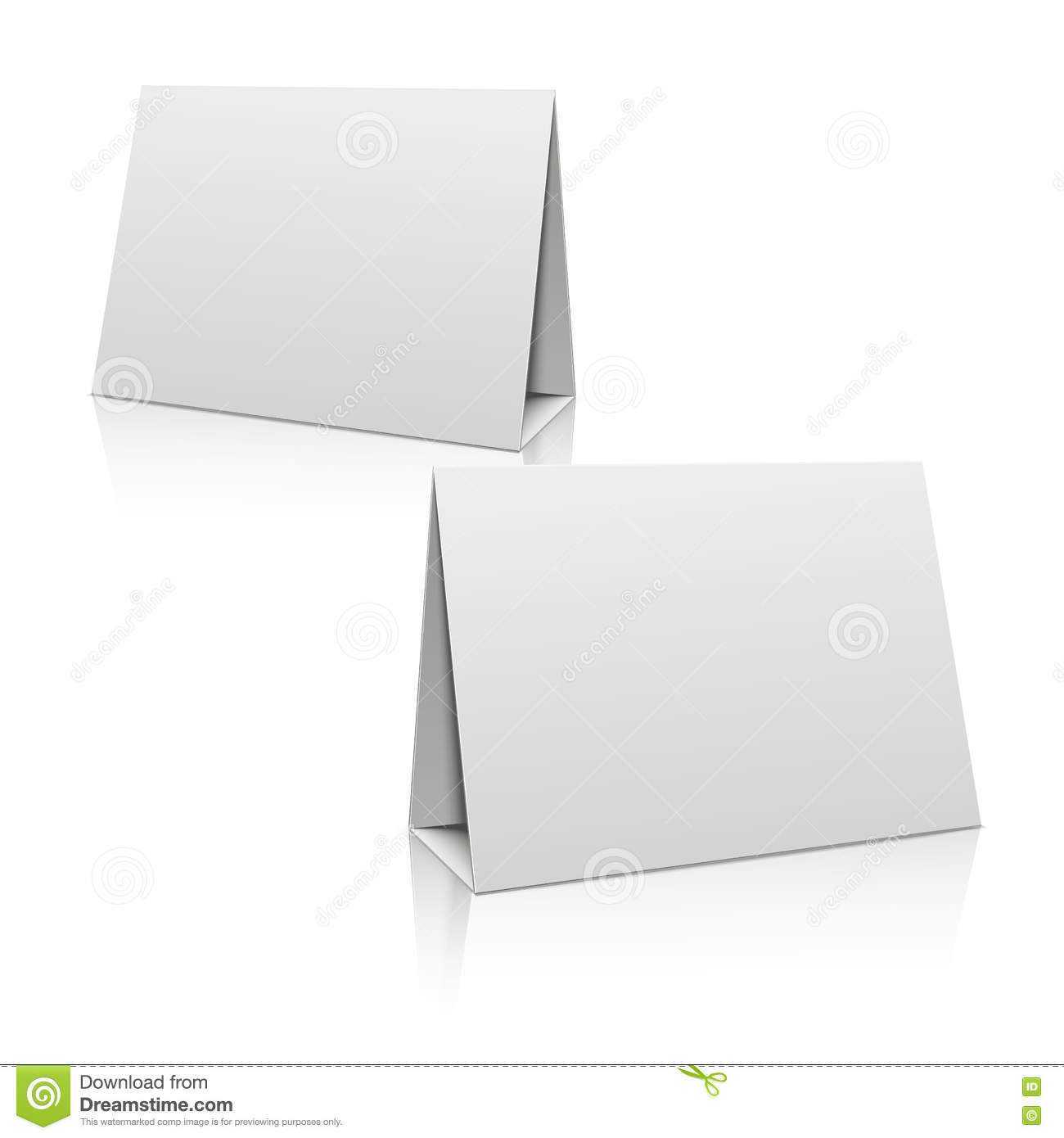 Blank White Paper Stand Table Holder Card. 3D Vector Design Inside Card Stand Template