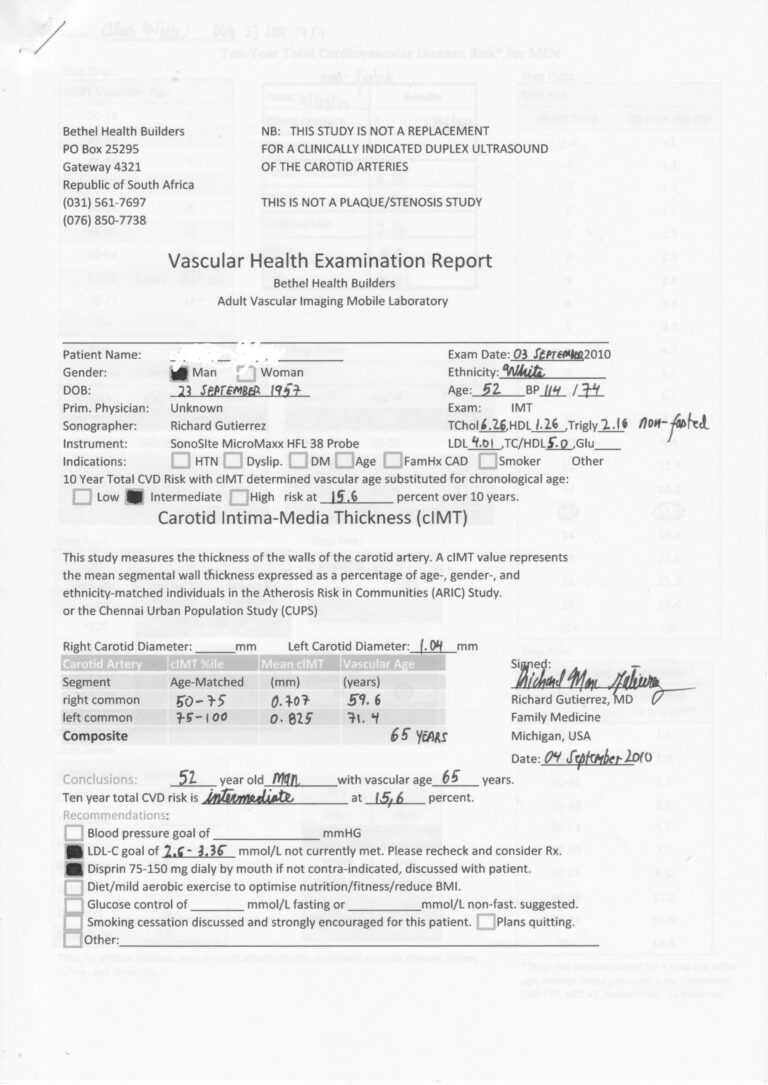 Image 9 for Carotid Ultrasound Report Template