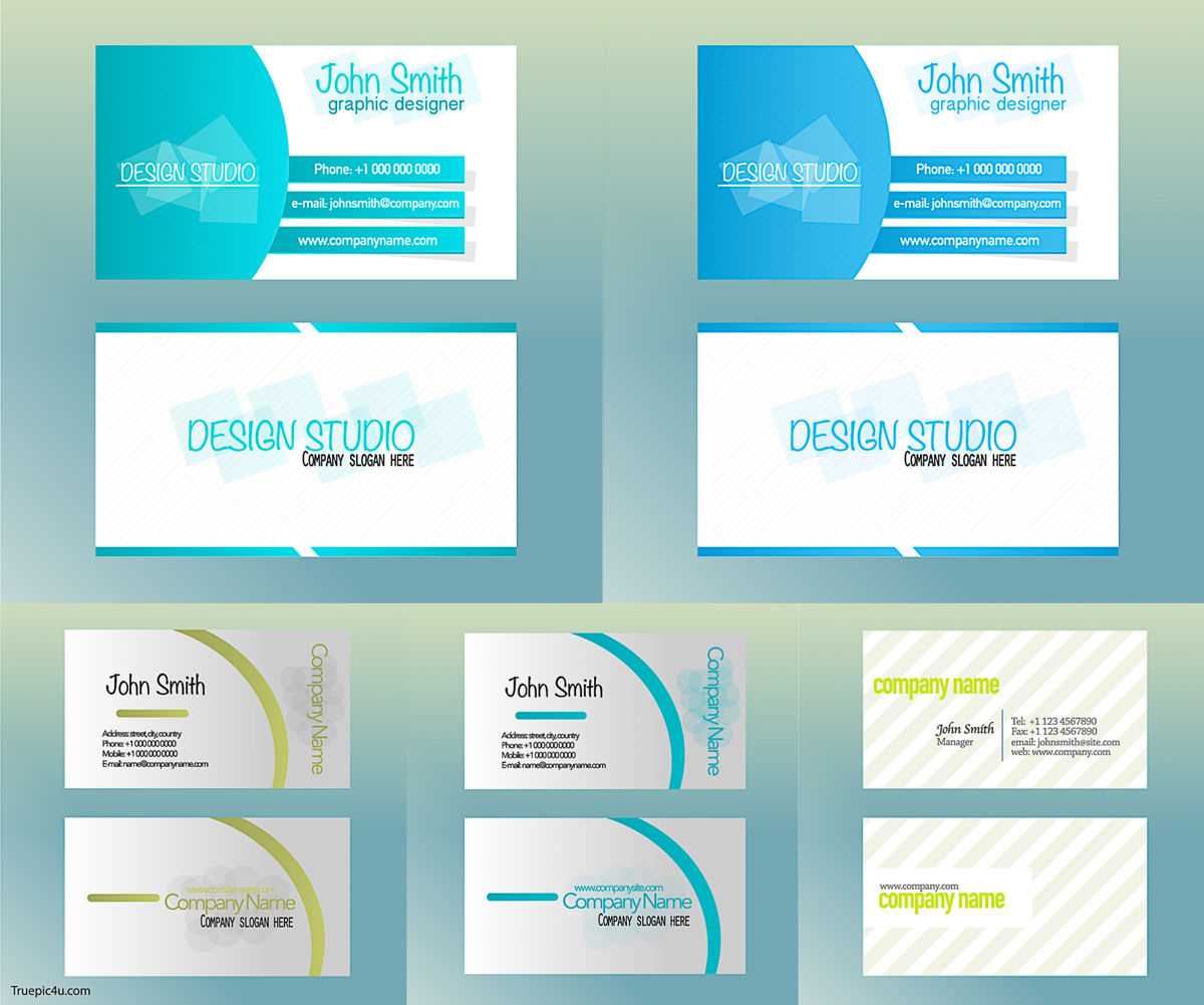 Blue And Olive Business Cards Vector Free Download Intended For Templates For Visiting Cards Free Downloads