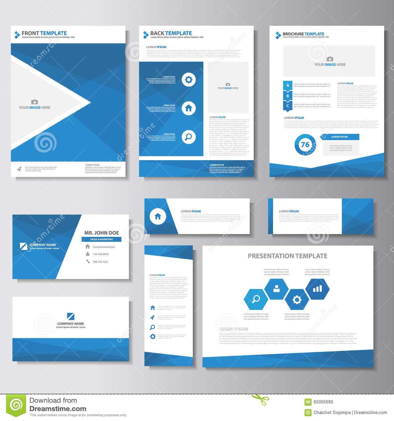 Blue Business Brochure Flyer Leaflet Presentation Card Pertaining To Advertising Card Template