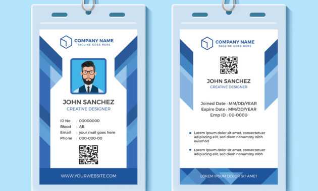 Blue Employee Id Card Design Template in Company Id Card Design Template