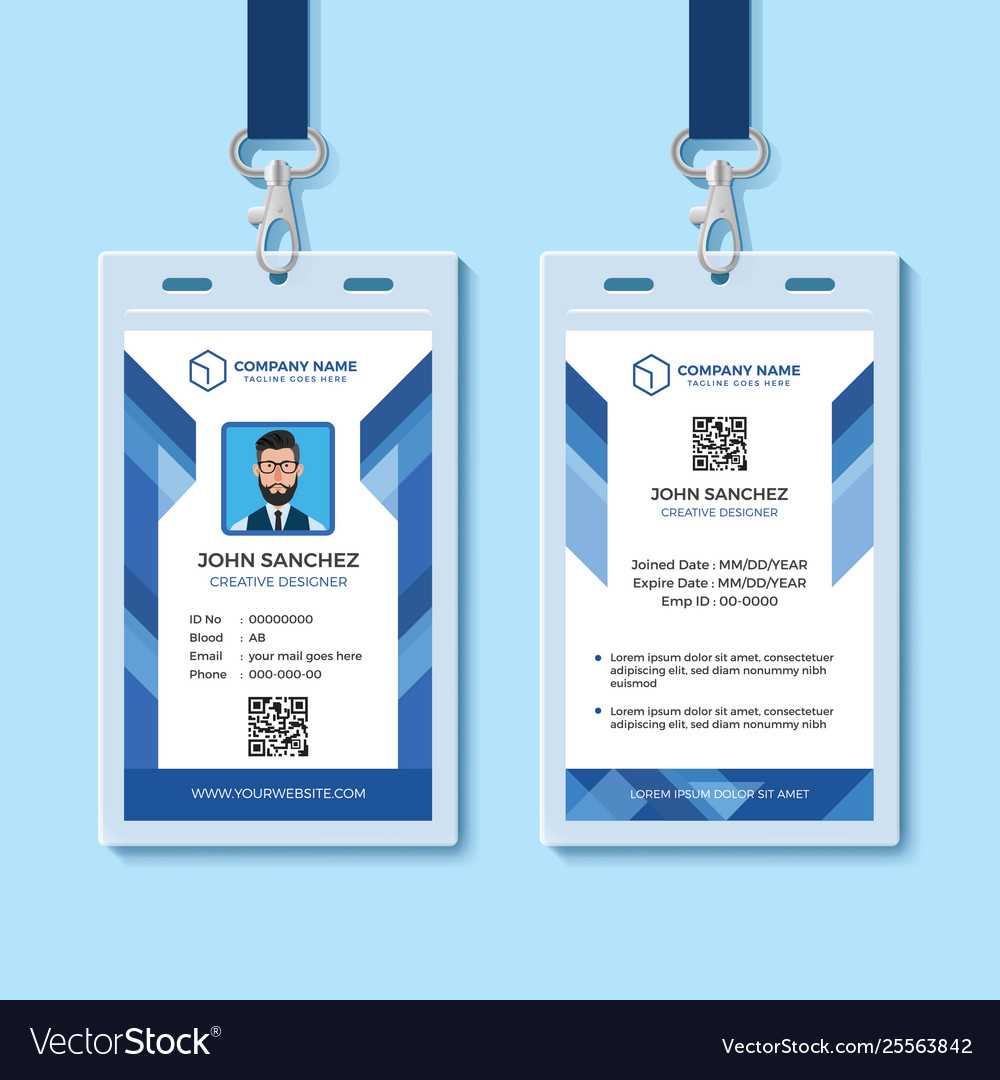 Blue Employee Id Card Design Template In Company Id Card Design Template