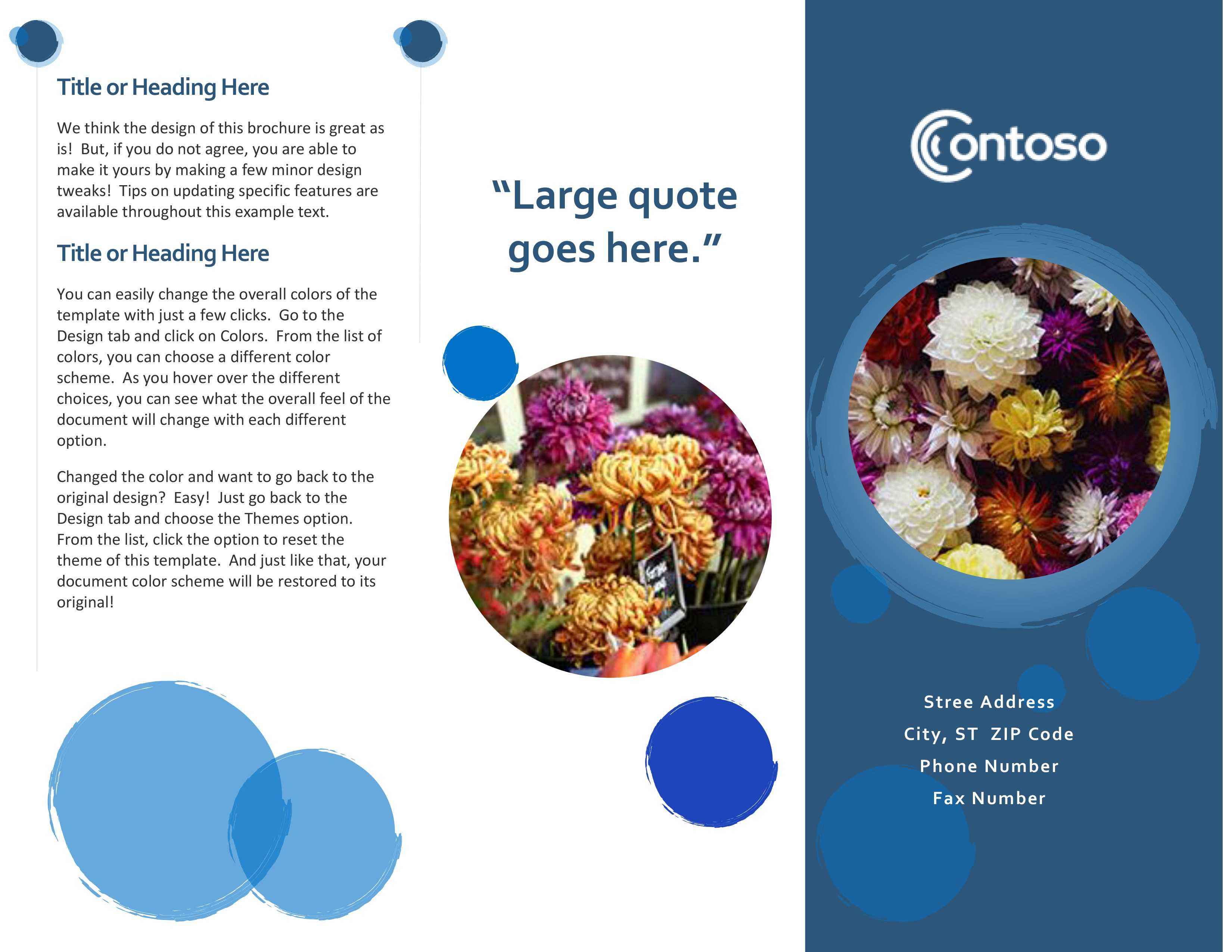 Blue Spheres Brochure Pertaining To Microsoft Word Pamphlet Template