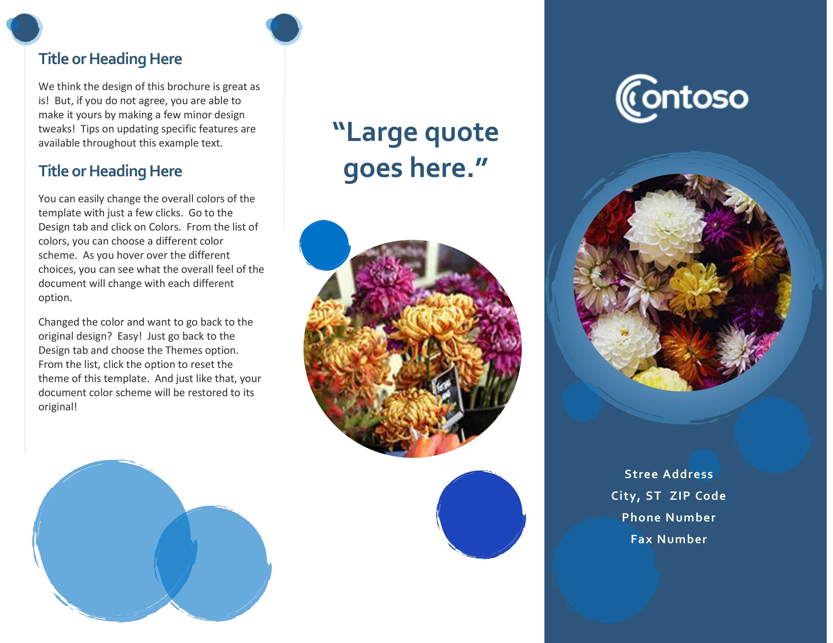 Blue Spheres Brochure Within Office Word Brochure Template