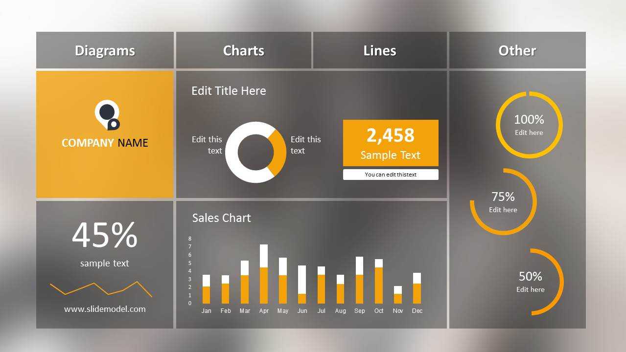Blur Dashboard Slide For Powerpoint Within Free Powerpoint Dashboard Template