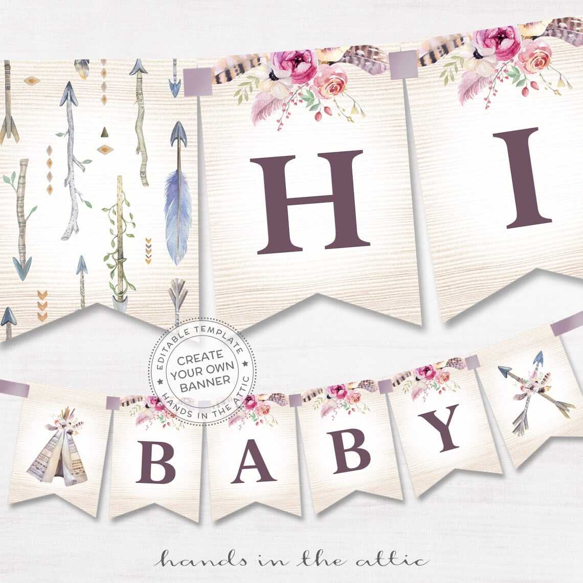 Boho Alphabet Banner Printable, Baby Shower Decor, Bohemian Tribal Party  Props, Pdf Template, Customized Diy Word Banner, Digital Download Within Bride To Be Banner Template