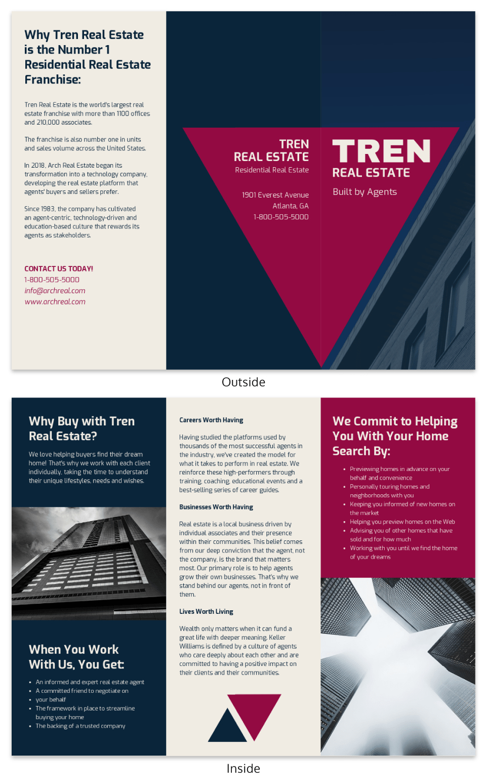 Bold Real Estate Tri Fold Brochure Template Template – Venngage Inside Training Brochure Template