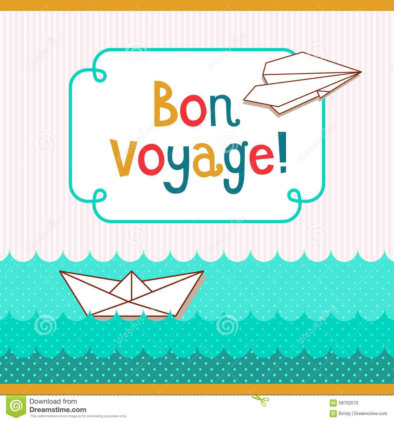 Bon Voyage Card Illustration 58702570 – Megapixl Pertaining To Bon Voyage Card Template