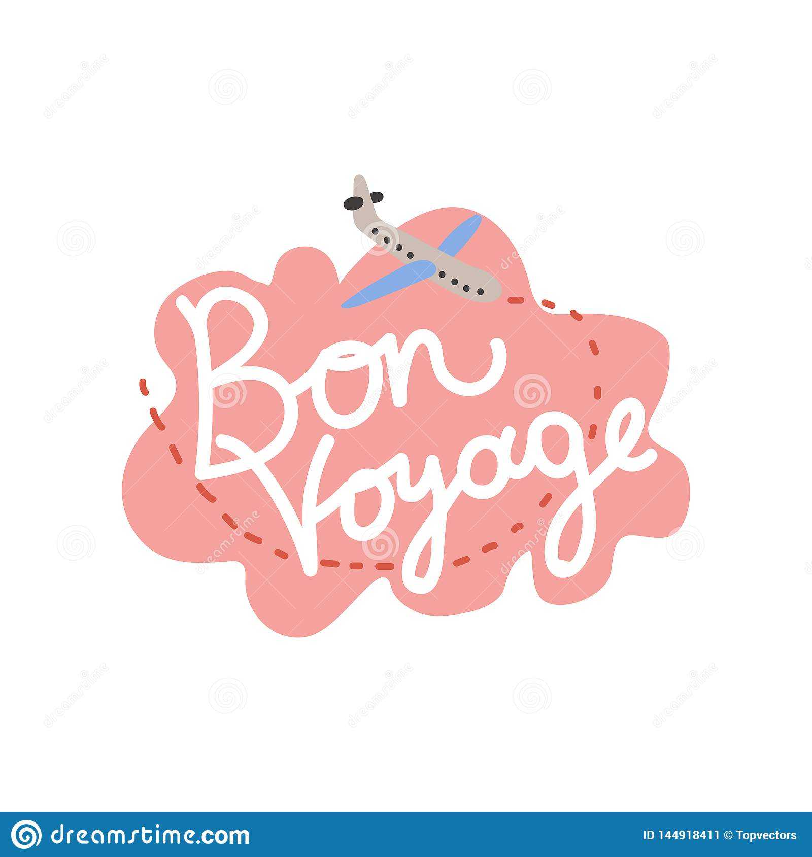 Bon Voyage, Have Nice Trip Banner Template Vector Pertaining To Bon Voyage Card Template
