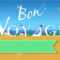 Bon Voyage. Travel Card. White Buildings On The Summer Beach Throughout Bon Voyage Card Template