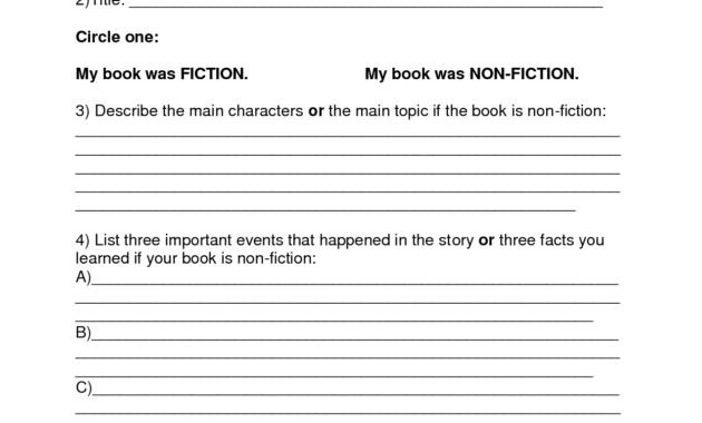Book Report Template | Summer Book Report 4Th -6Th Grade intended for 4Th Grade Book Report Template