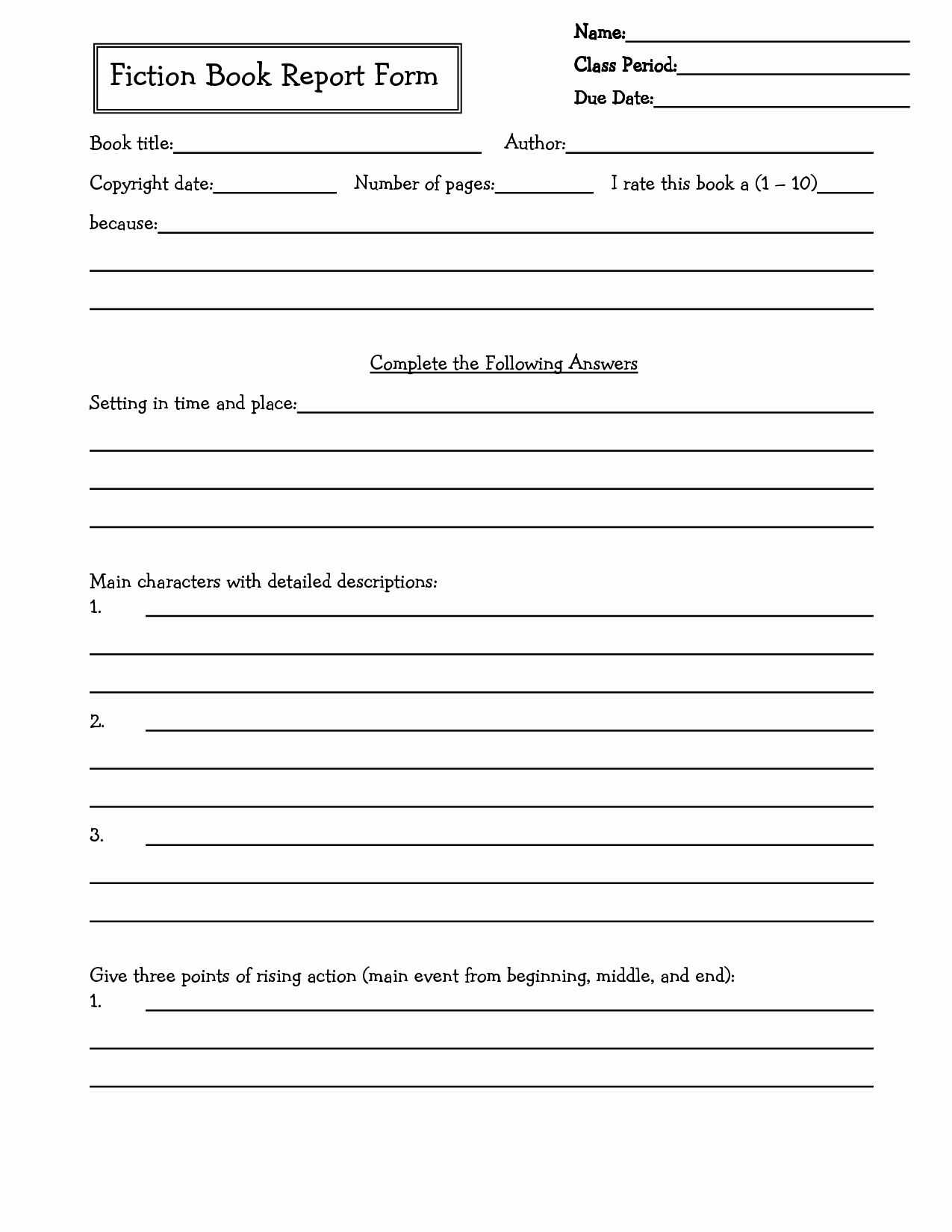 Book Report Templates For 4Th Grade  | Book Report Throughout High School Book Report Template