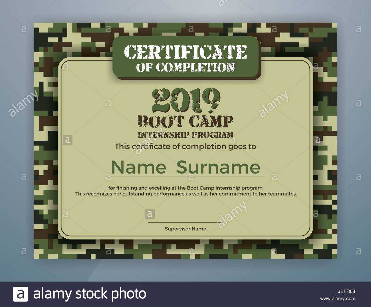 Boot Camp Internship Program Certificate Template Design With Regard To Boot Camp Certificate Template