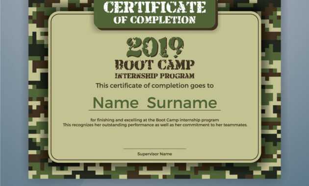 Boot Camp Internship Program Certificate Template regarding Boot Camp Certificate Template