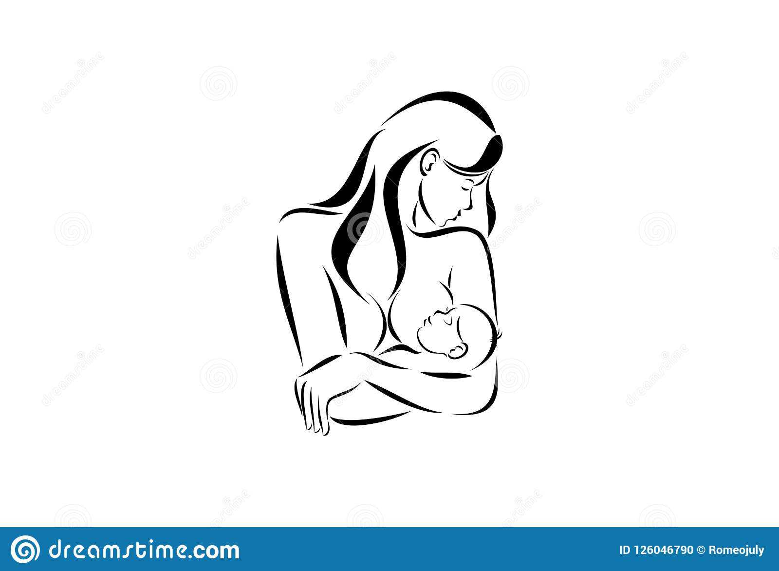 Breastfeeding Blank Sketch Template Stock Illustration Pertaining To Blank Model Sketch Template