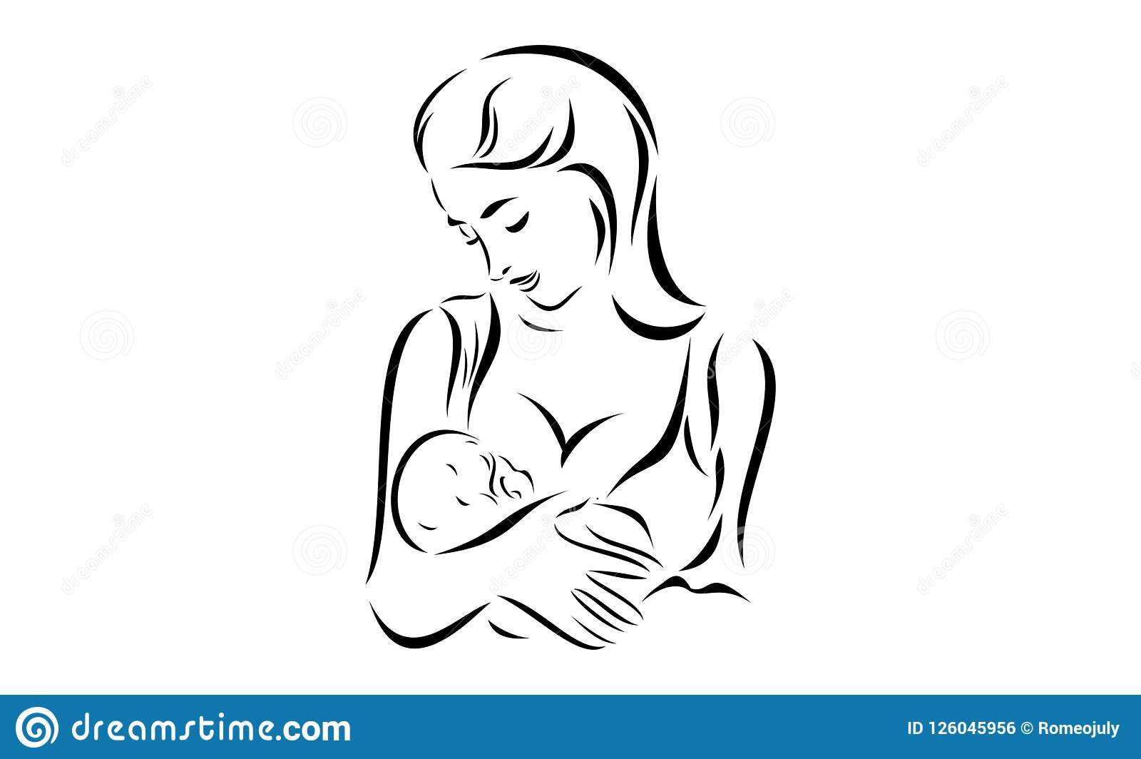 Breastfeeding Blank Sketch Template Stock Illustration Throughout Blank Model Sketch Template