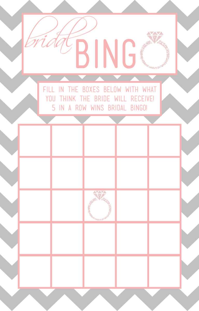 Bridal Bingo A Dash Of Chaos For Blank Bridal Shower Bingo Template 