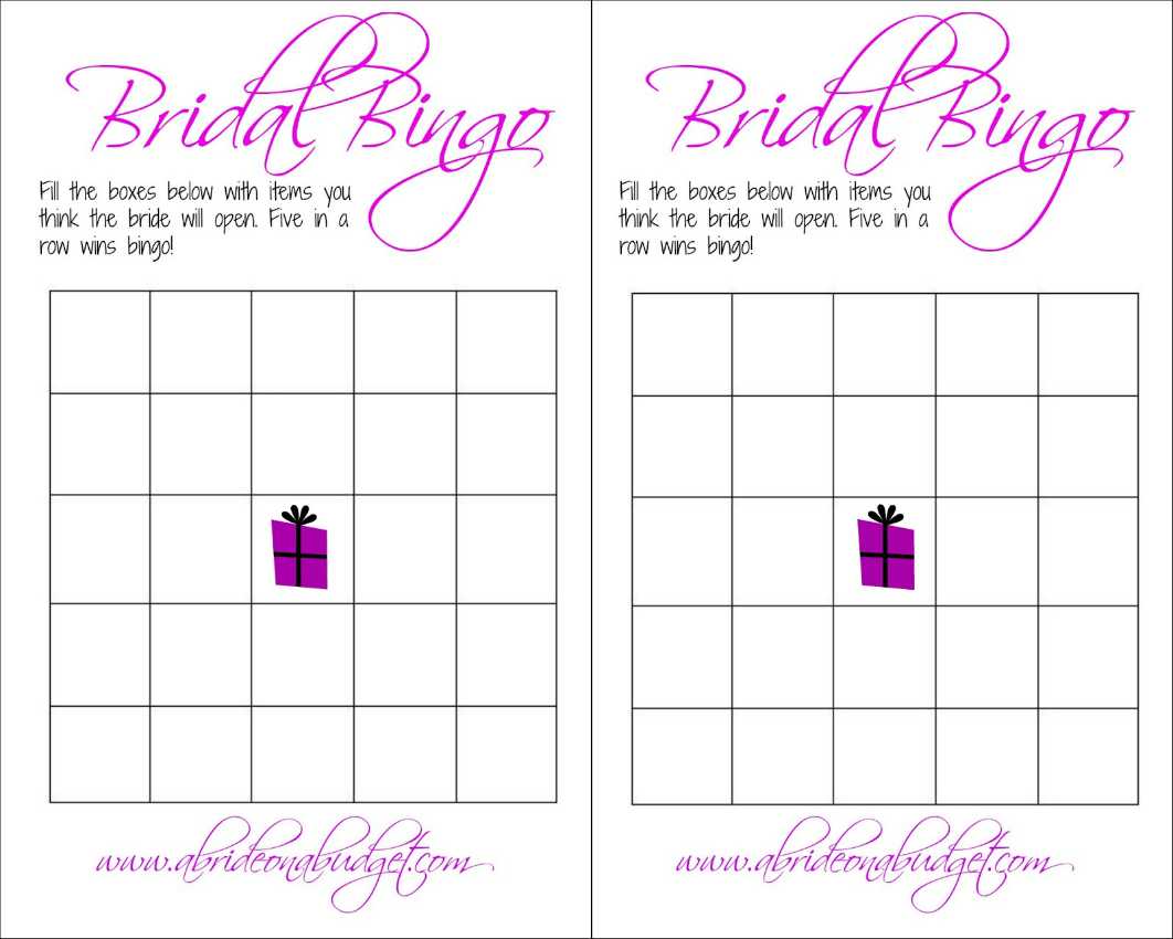 Bridal Bingo (And A Free Printable) | A Bride On A Budget With Regard To Blank Bridal Shower Bingo Template