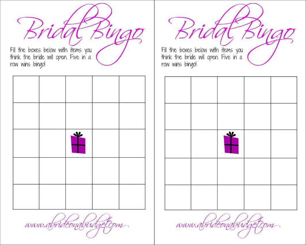 Bridal Bingo (And A Free Printable) | A Bride On A Budget With Regard To Blank Bridal Shower Bingo Template