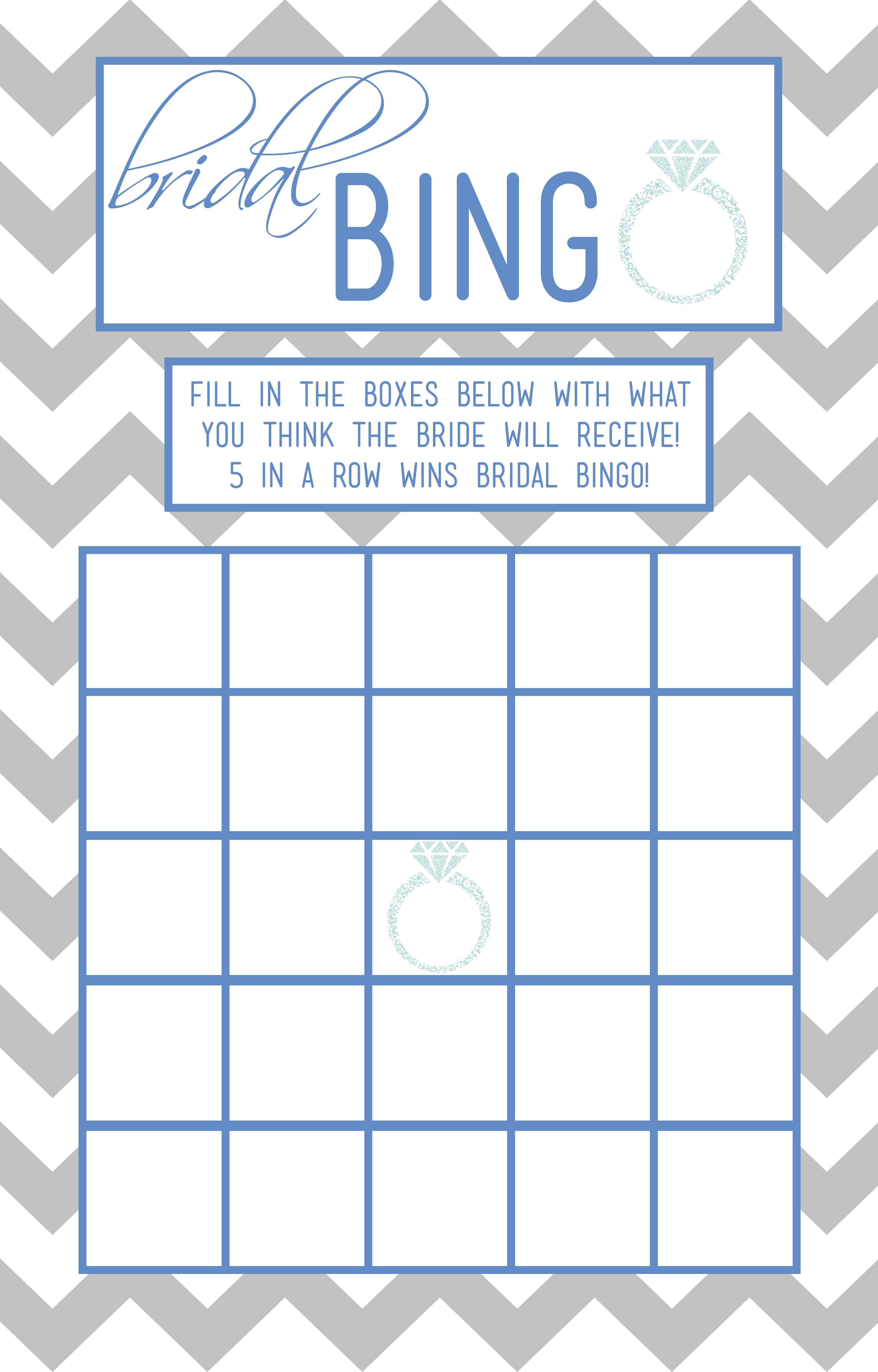 Bridal Shower Bingo Card Template Within Blank Bridal Shower Bingo Template