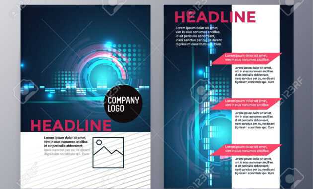 Business And Technology Brochure Design Template Vector Tri-Fold.. throughout Technical Brochure Template