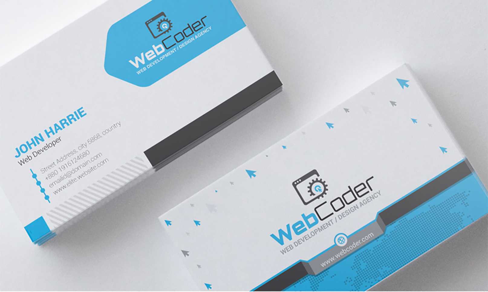 Business Card Design For Web Design And Developer Psd Template With Web Design Business Cards Templates