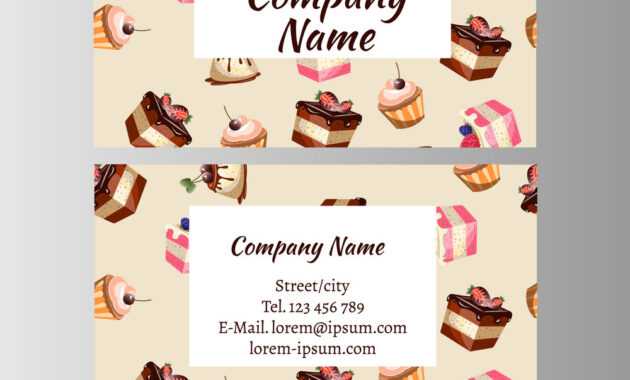 Business Card Design Template With Tasty Cakes with Cake Business Cards Templates Free