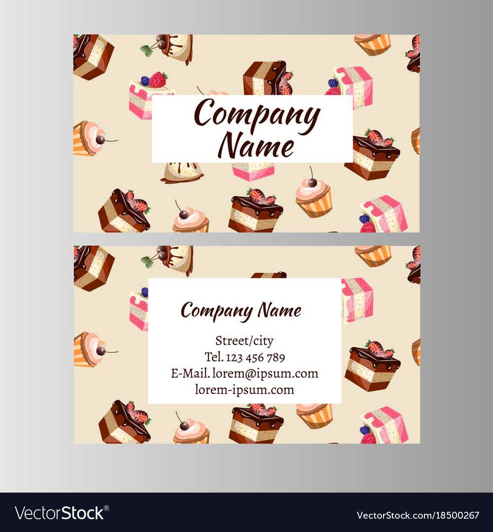 Business Card Design Template With Tasty Cakes With Cake Business Cards Templates Free