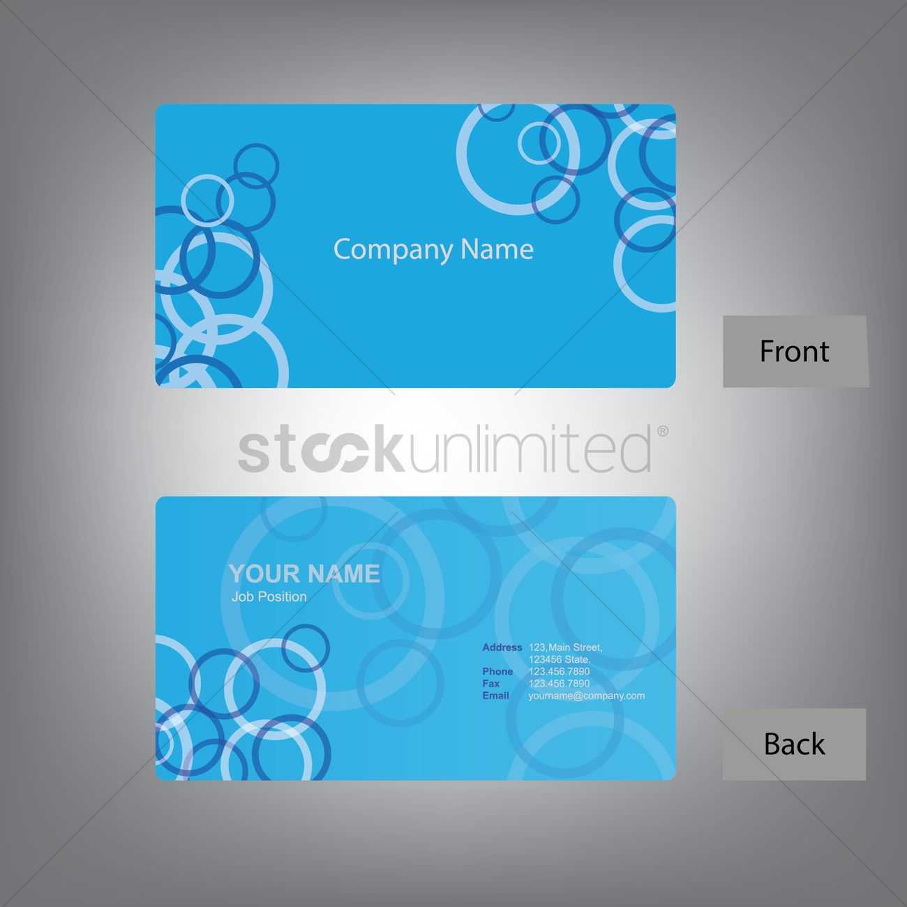 Business Card Front And Back Design Visiting Template Free Within Front And Back Business Card Template Word