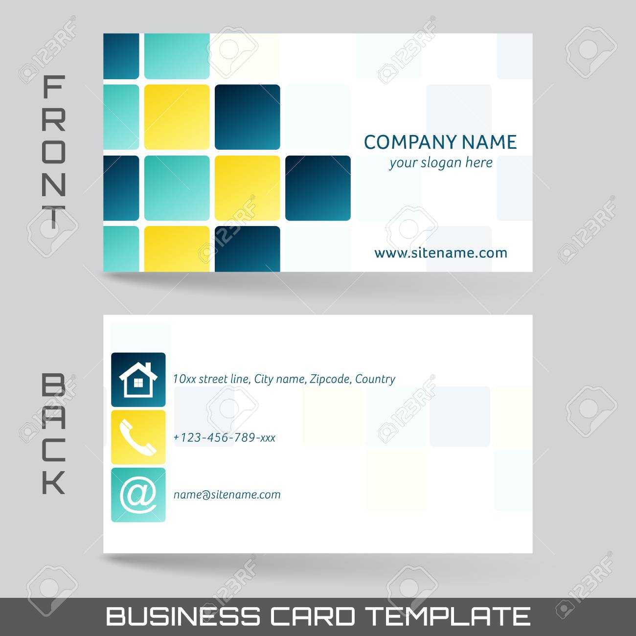 Business Card Front And Back Microsoft Word Template Within Front And Back Business Card Template Word