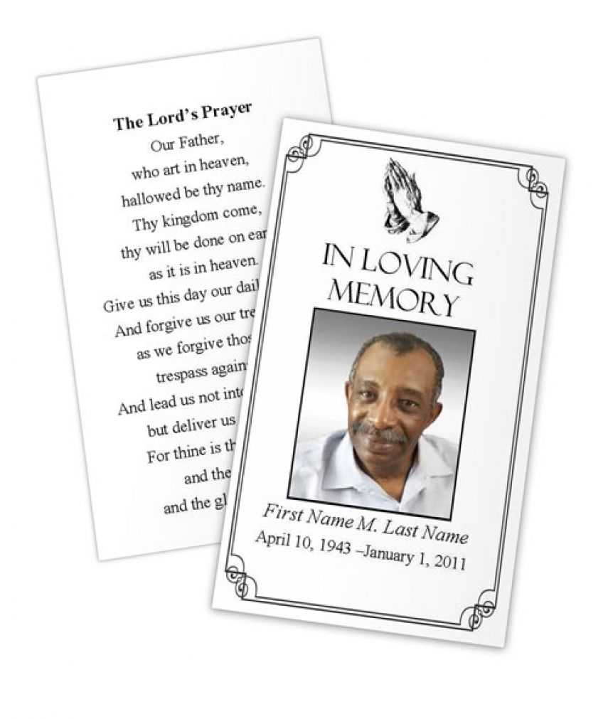 Business Card Photoshop Template Funeral Prayer Card For Remembrance Cards Template Free