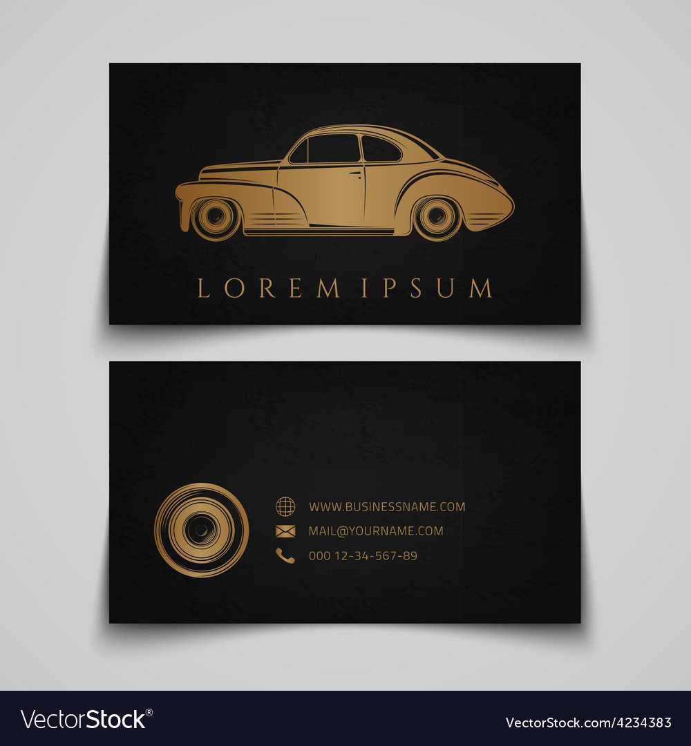 Business Card Template Classic Car Logo With Automotive Business Card Templates