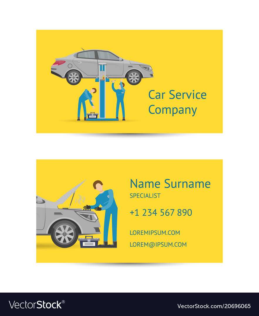 Business Card Template For Auto Service With Automotive Business Card Templates