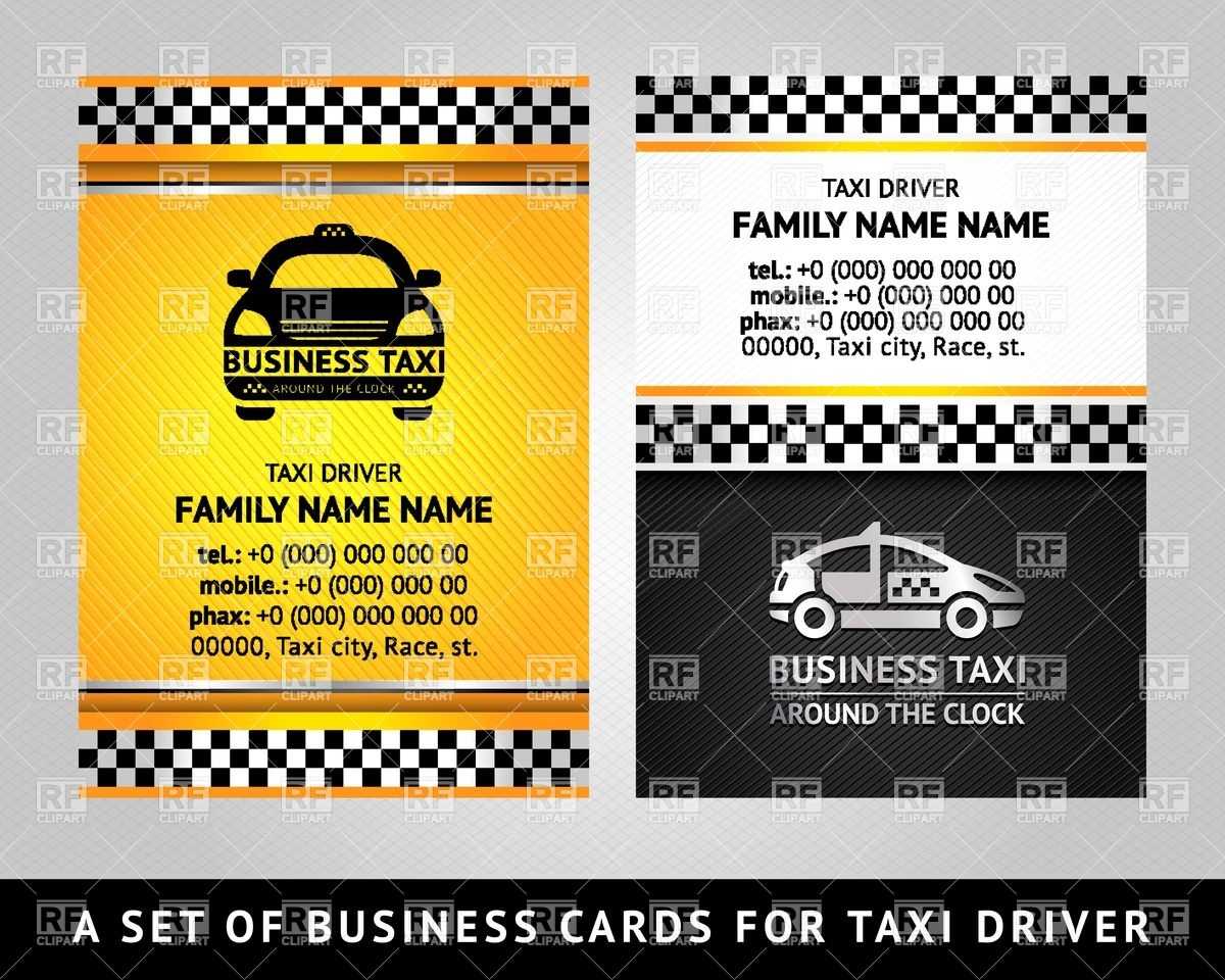 Business Card Template For Taxi Service Stock Vector Image Regarding Transport Business Cards Templates Free