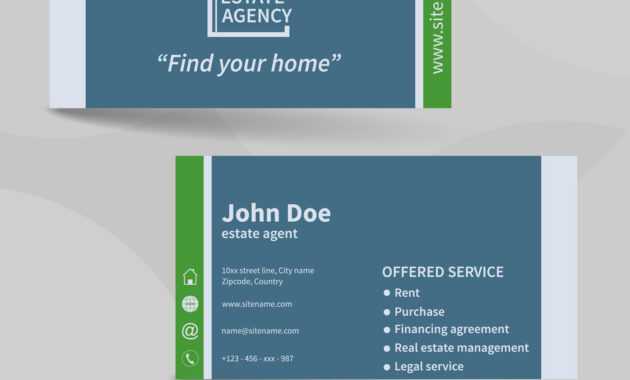 Business Card Template Real Estate Agency Design intended for Real Estate Agent Business Card Template