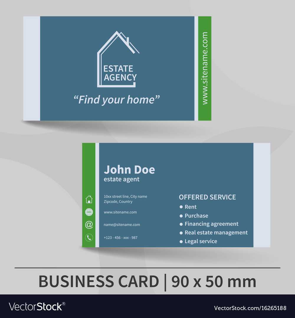 Business Card Template Real Estate Agency Design Intended For Real Estate Agent Business Card Template