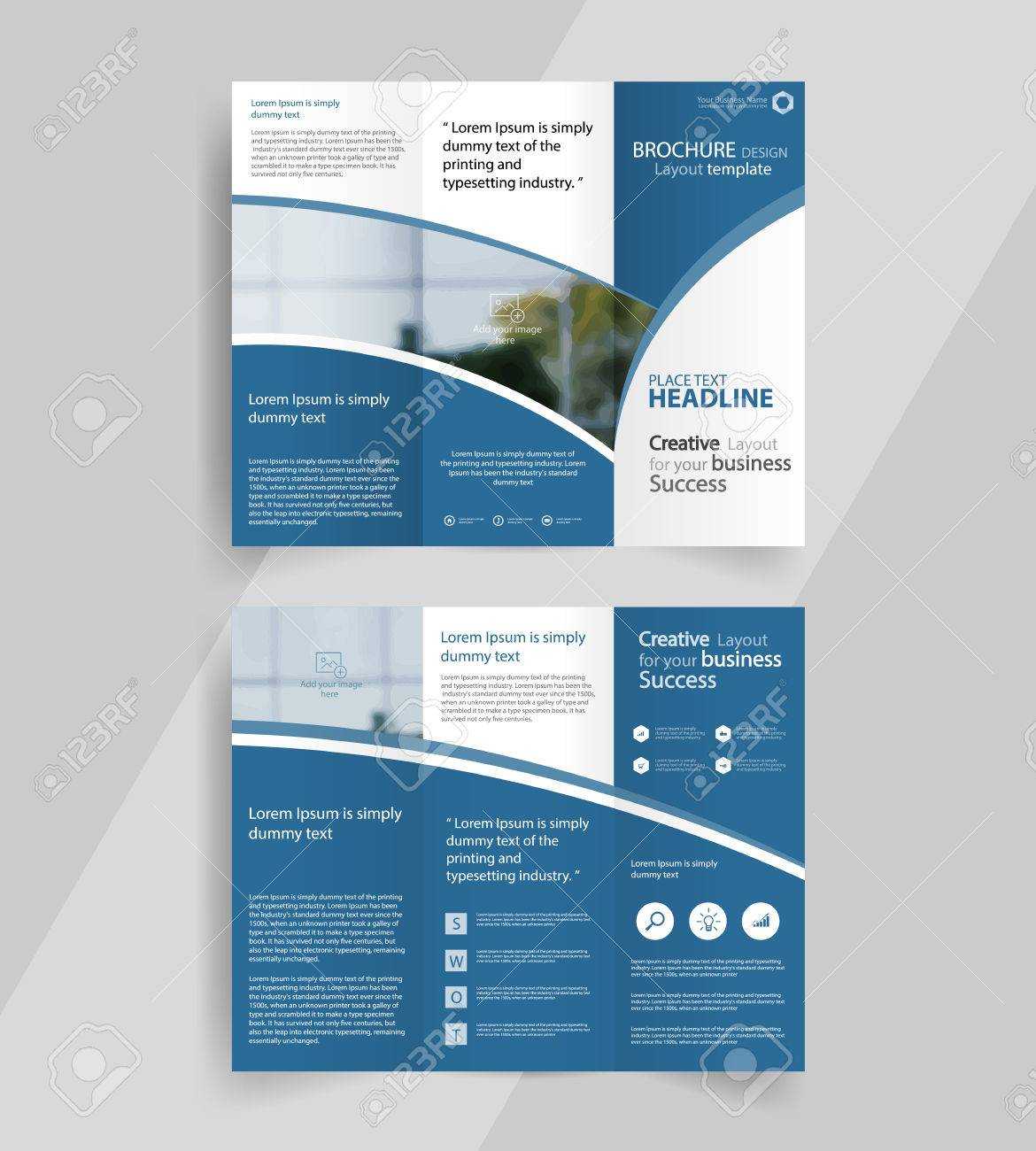 Business Tri Fold Brochure Layout Design ,vector A4 Brochure.. For 3 Fold Brochure Template Free Download