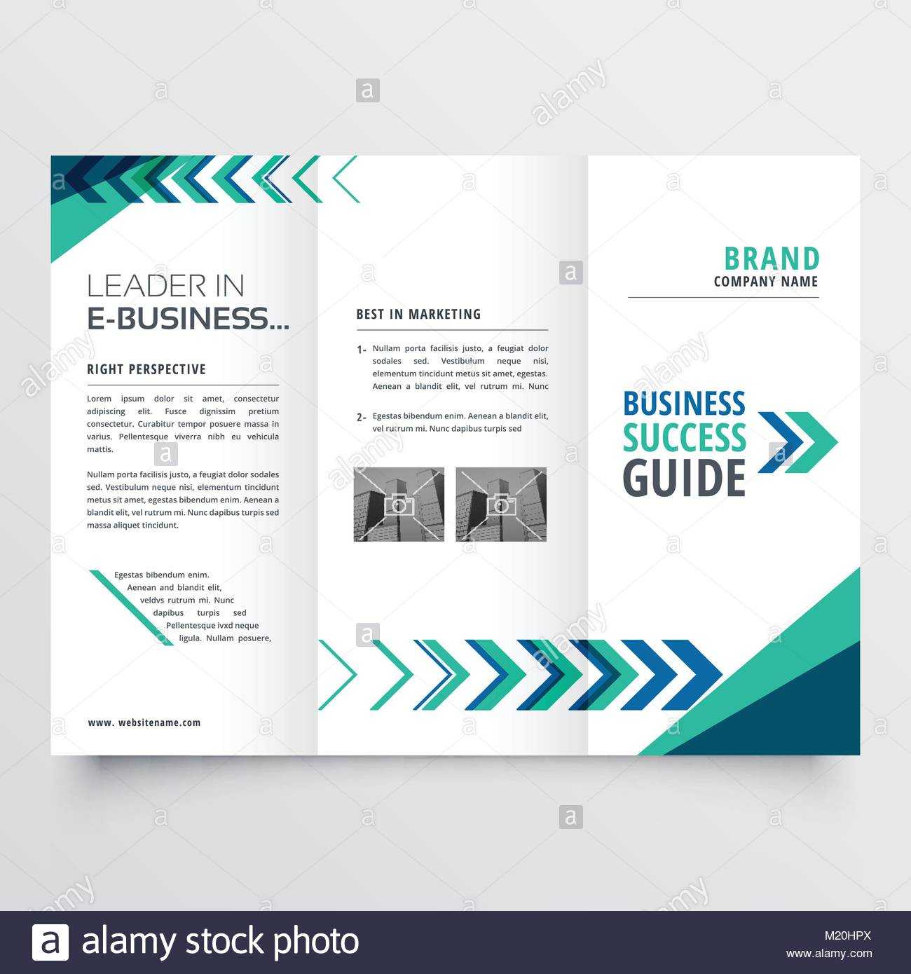 Business Tri Fold Brochure Template Design With Geometric With Tri Fold Brochure Template Illustrator