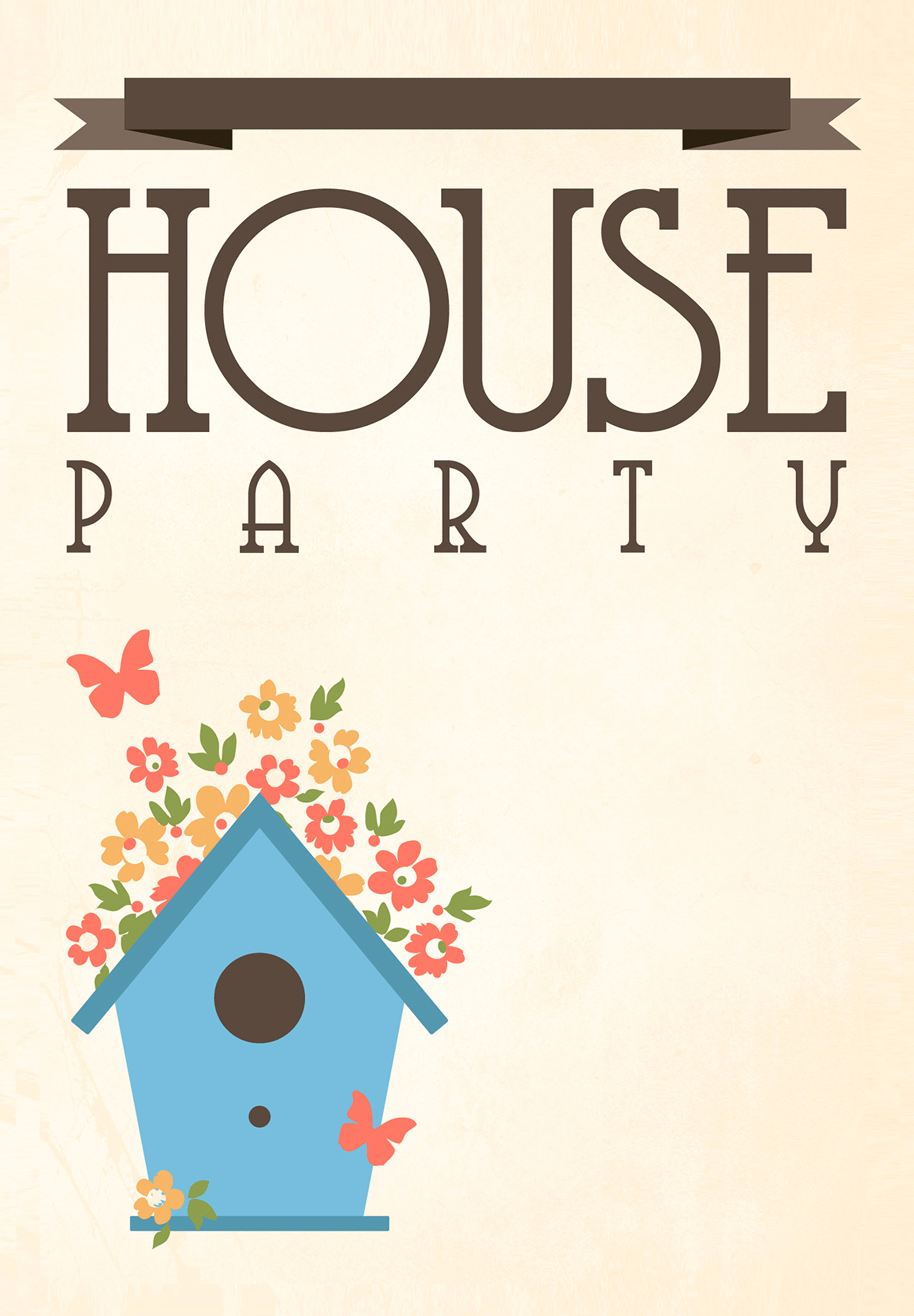 Butterflies & Flowers – Free Printable Housewarming In Free Housewarming Invitation Card Template