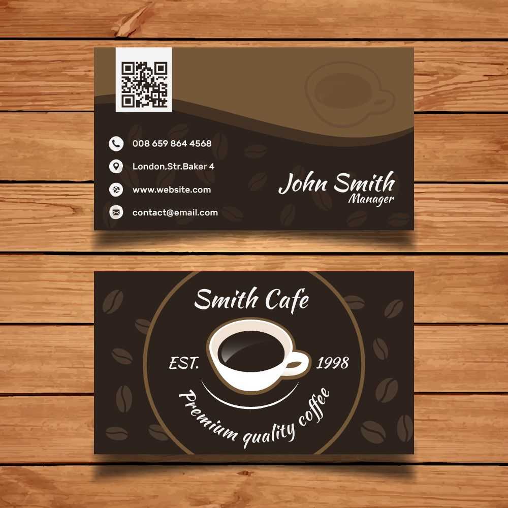 Byteknight Designs | Cafe/ Coffee Shop Visiting Card Design With Regard To Coffee Business Card Template Free