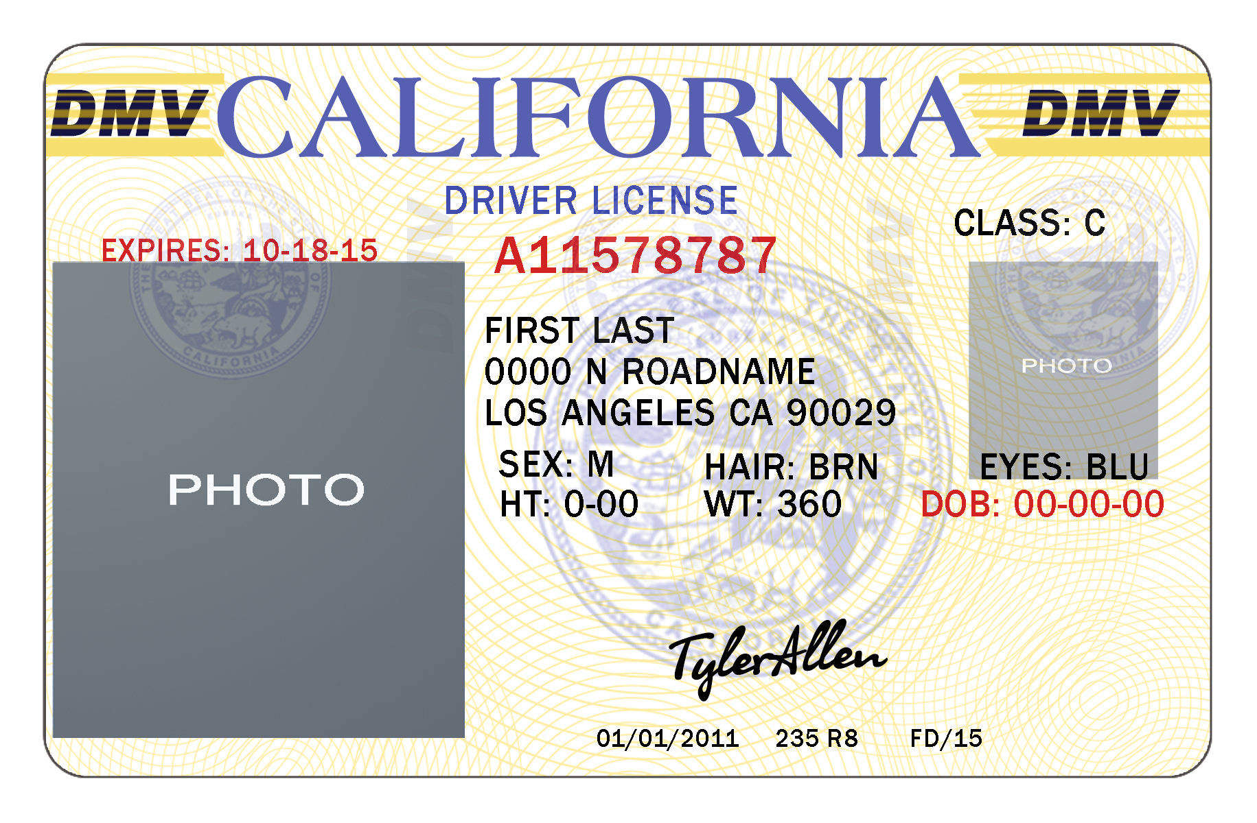 California Drivers License Template | California In 2019 With Blank Drivers License Template