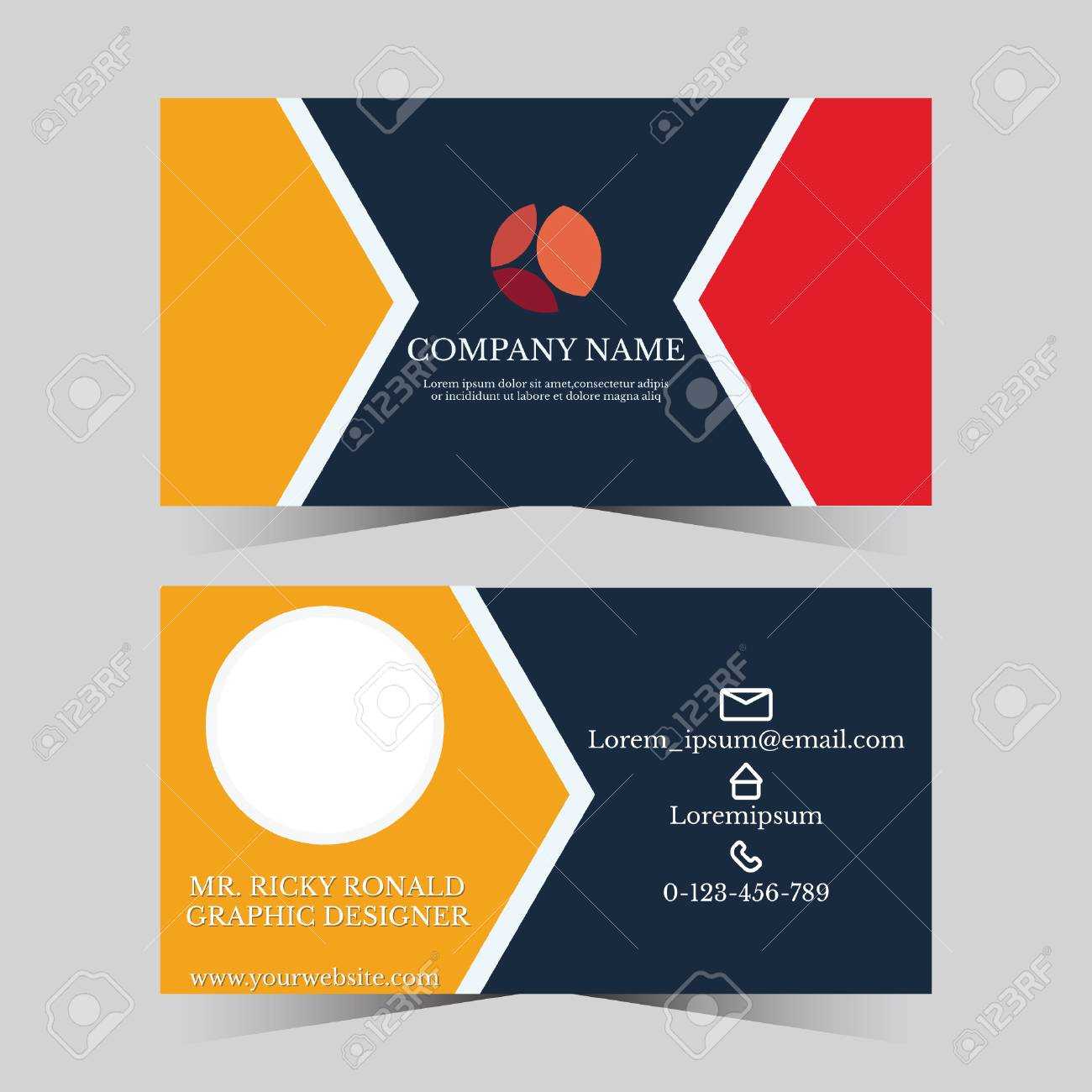 Calling Card Template For Business Man With Geometric Design Throughout Template For Calling Card