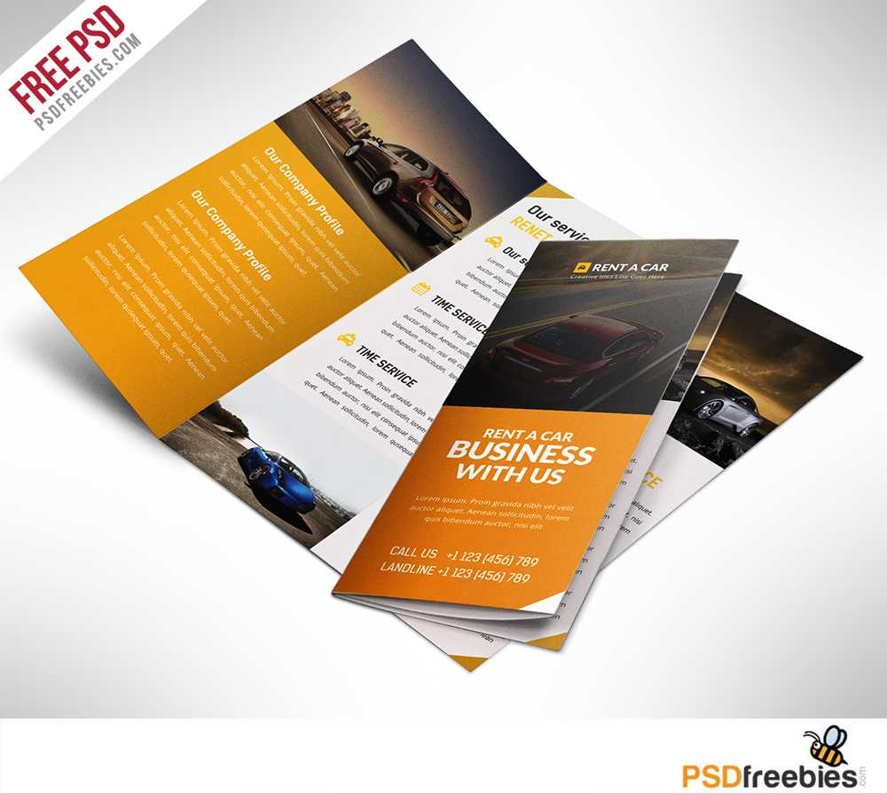 Car Dealer And Services Trifold Brochure Free Psd For 3 Fold Brochure Template Psd Free Download